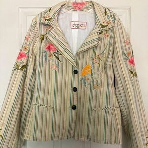 Johnny Was floral stripe jacket. Large